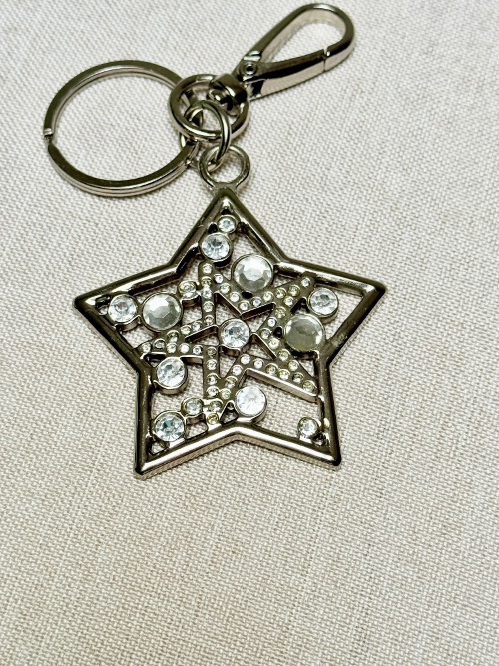 Y2K Kathy Van Zeeland Purse Charm Keychain Silver Star